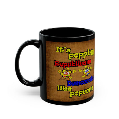 popping like popcorn - Black Mug (brown papyrus)