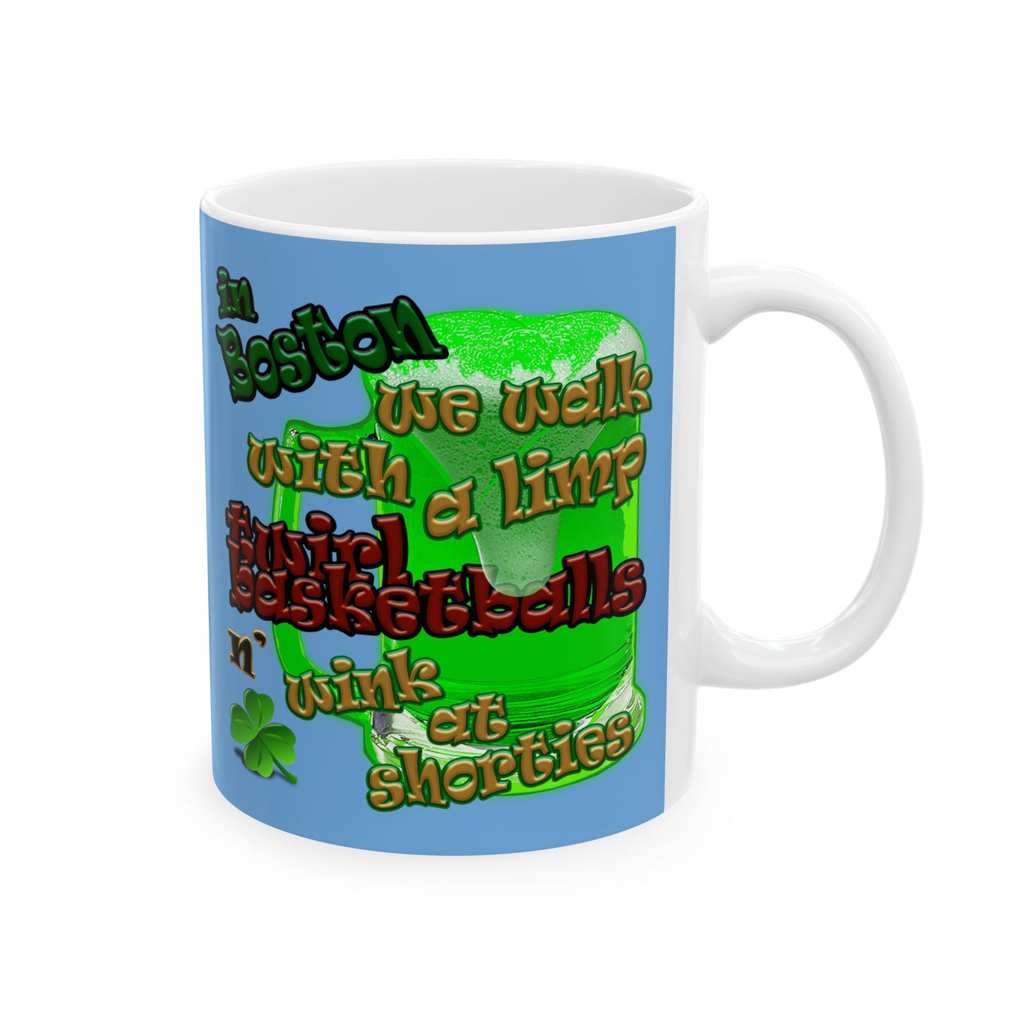 celtics logo - White Mug (light blue)