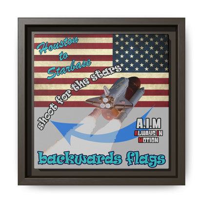 shoot for the stars - framed canvas art (light grey)