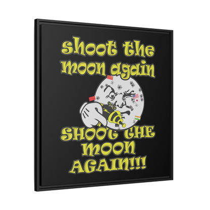 shoot the moon again - framed canvas art (black)