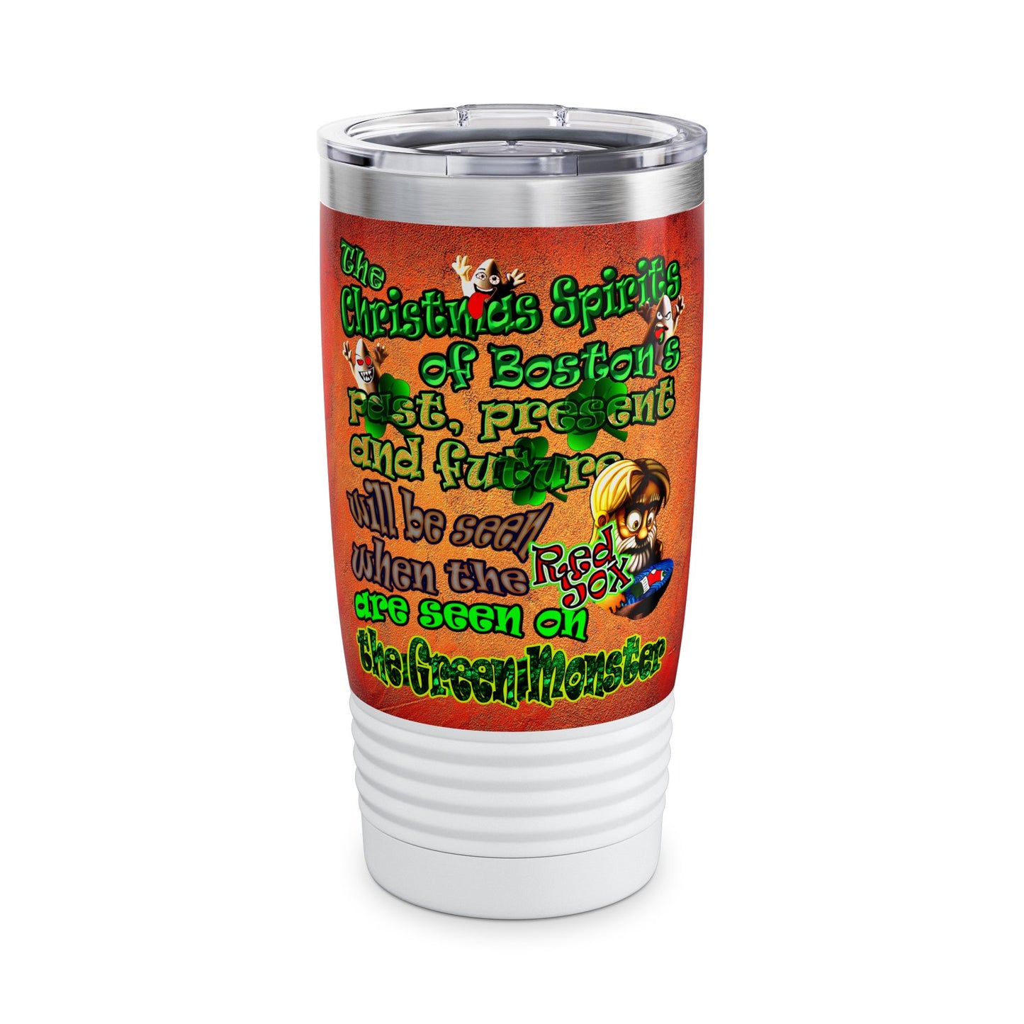 christmas spirits of boston - Ringneck Tumbler, 20oz (burnt orange)