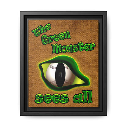 green monster - framed canvas art (brown papyrus)