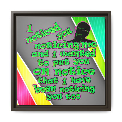 noticed you noticing - framed canvas art (rainbow split)