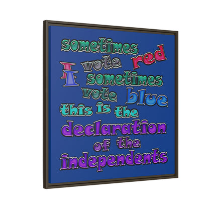 declaration of the independents - framed canvas art (dark blue)