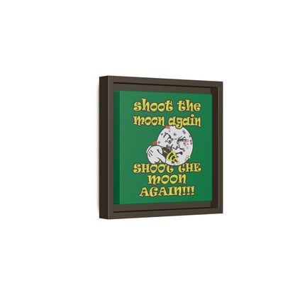 shoot the moon again - framed canvas art (dark green)