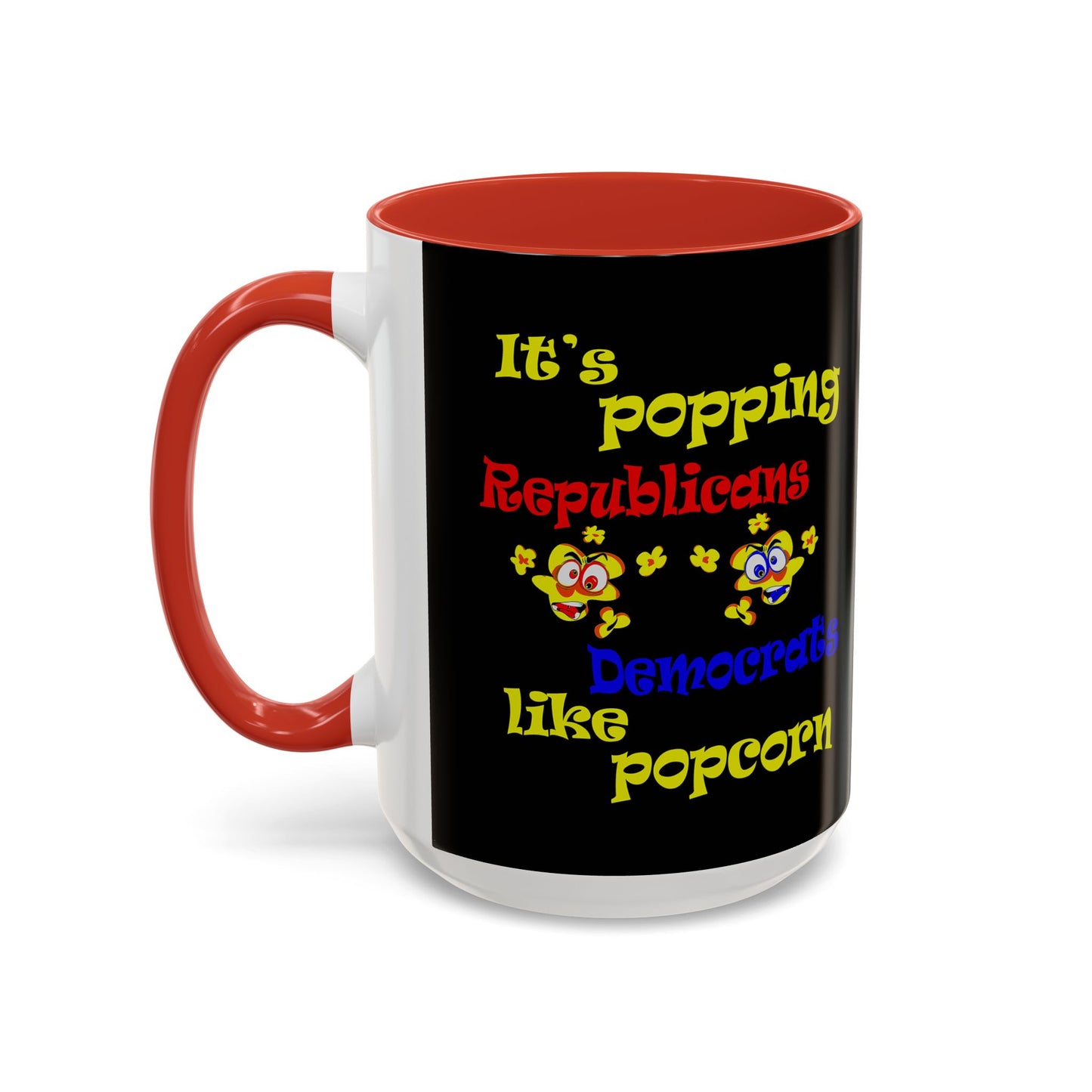 popping like popcorn - Accent Mug (black)