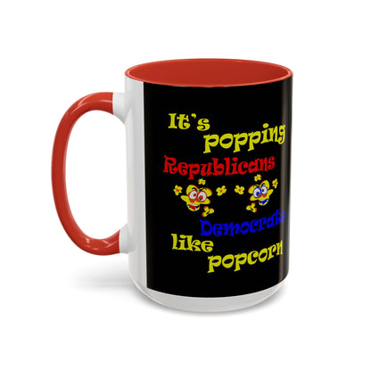 popping like popcorn - Accent Mug (black)