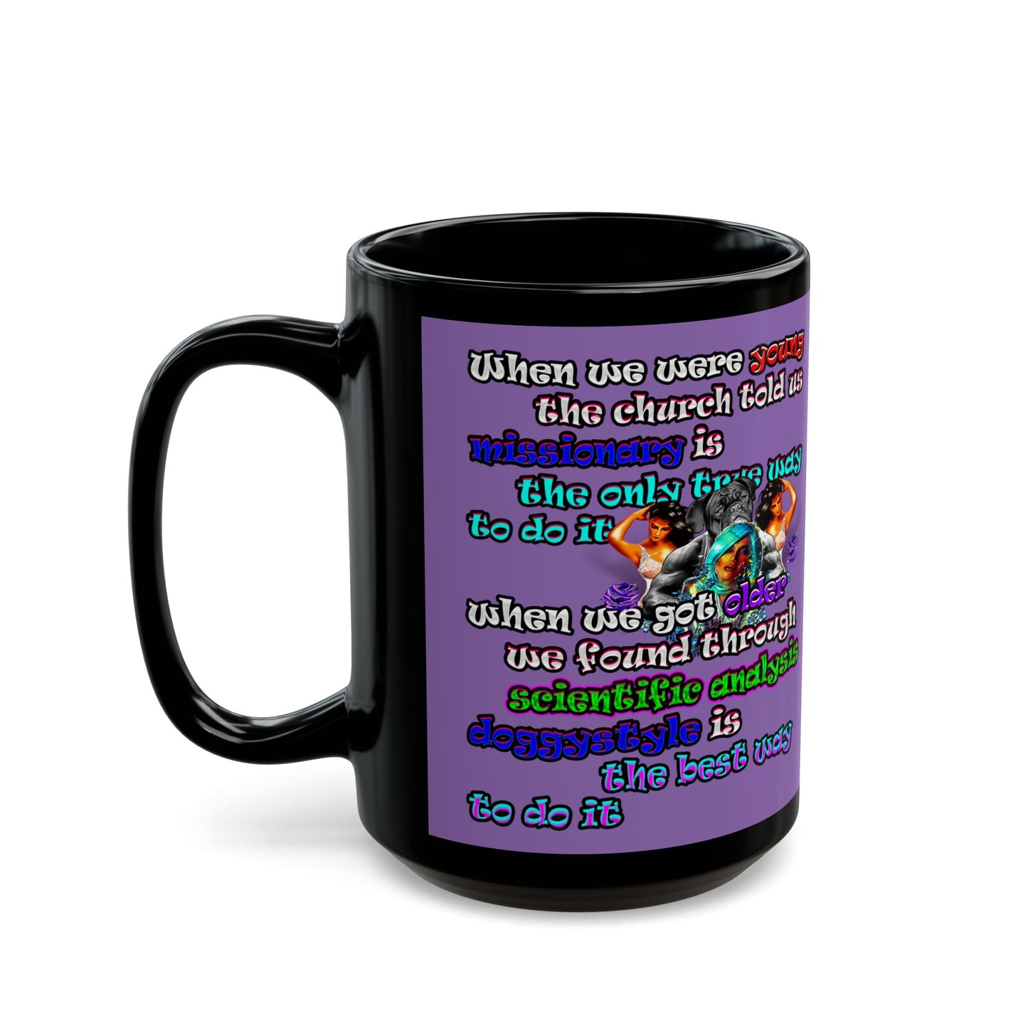 doggystyle - Black Mug (light purple)