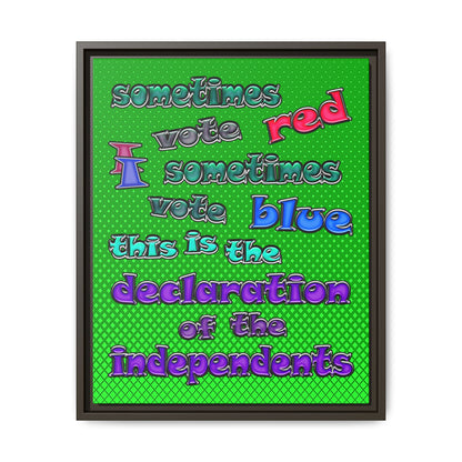 declaration of the independents - framed canvas art (logo green)