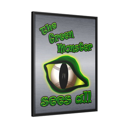 green monster - framed canvas art (brushed nickel)