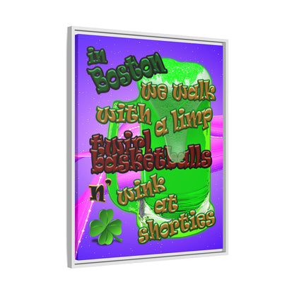 celtics logo - framed canvas art (purple-pink wave)