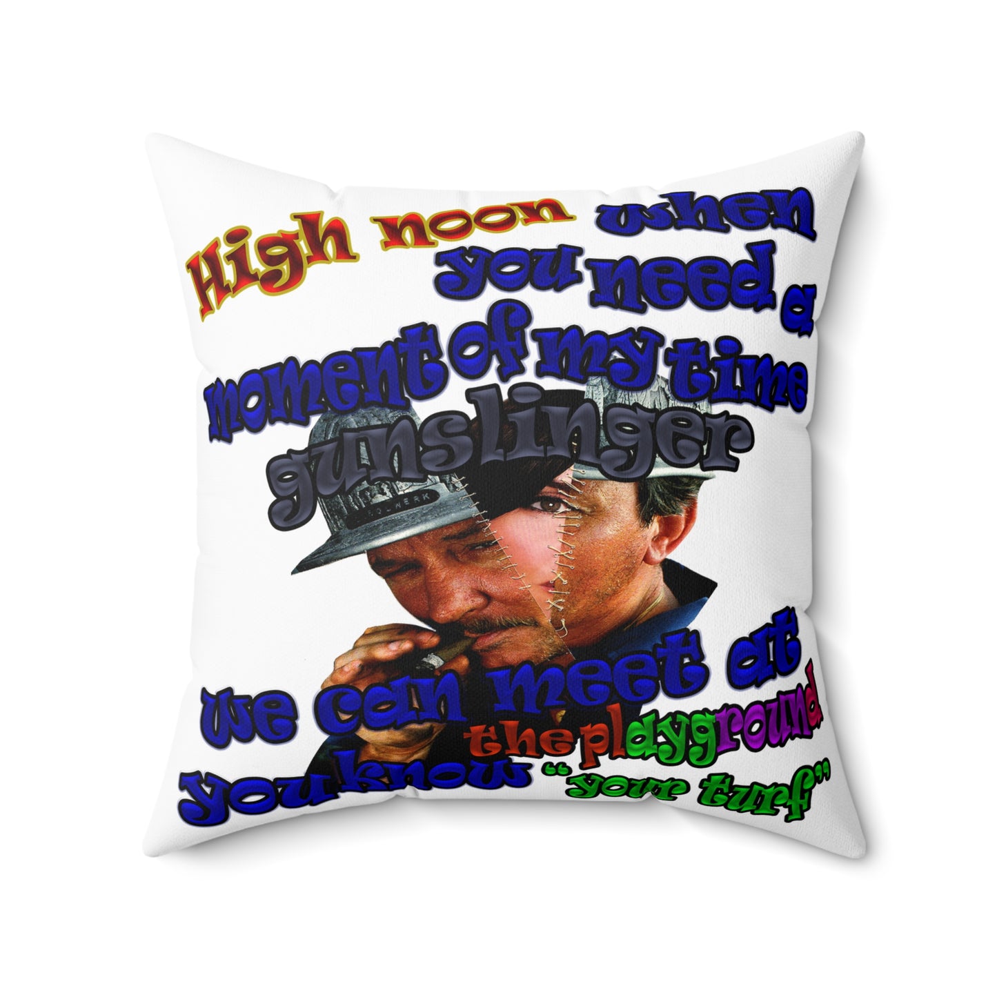high noon - Spun Polyester Square Pillow - (white)