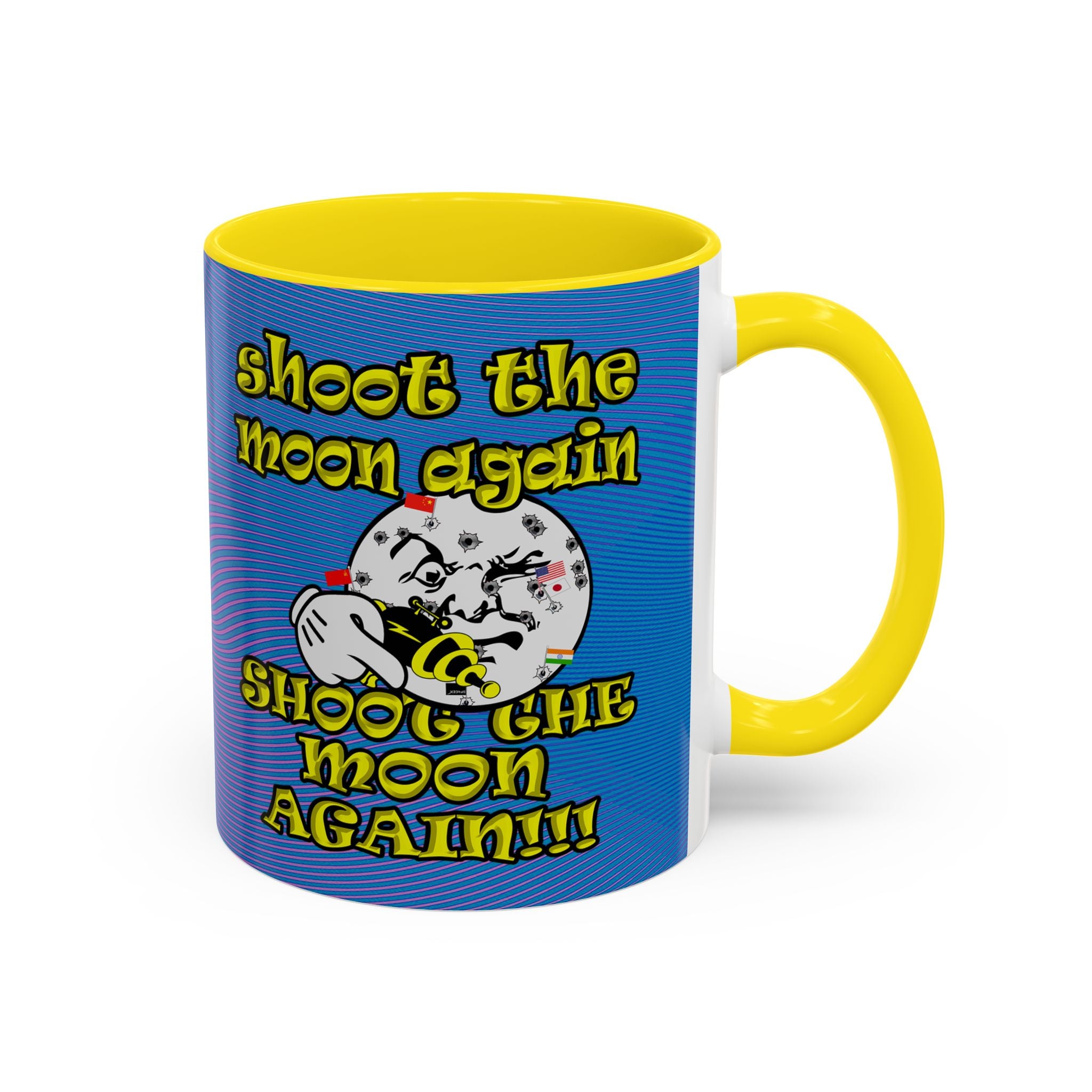 shoot the moon again - Accent Mug (light blue-purple wave)
