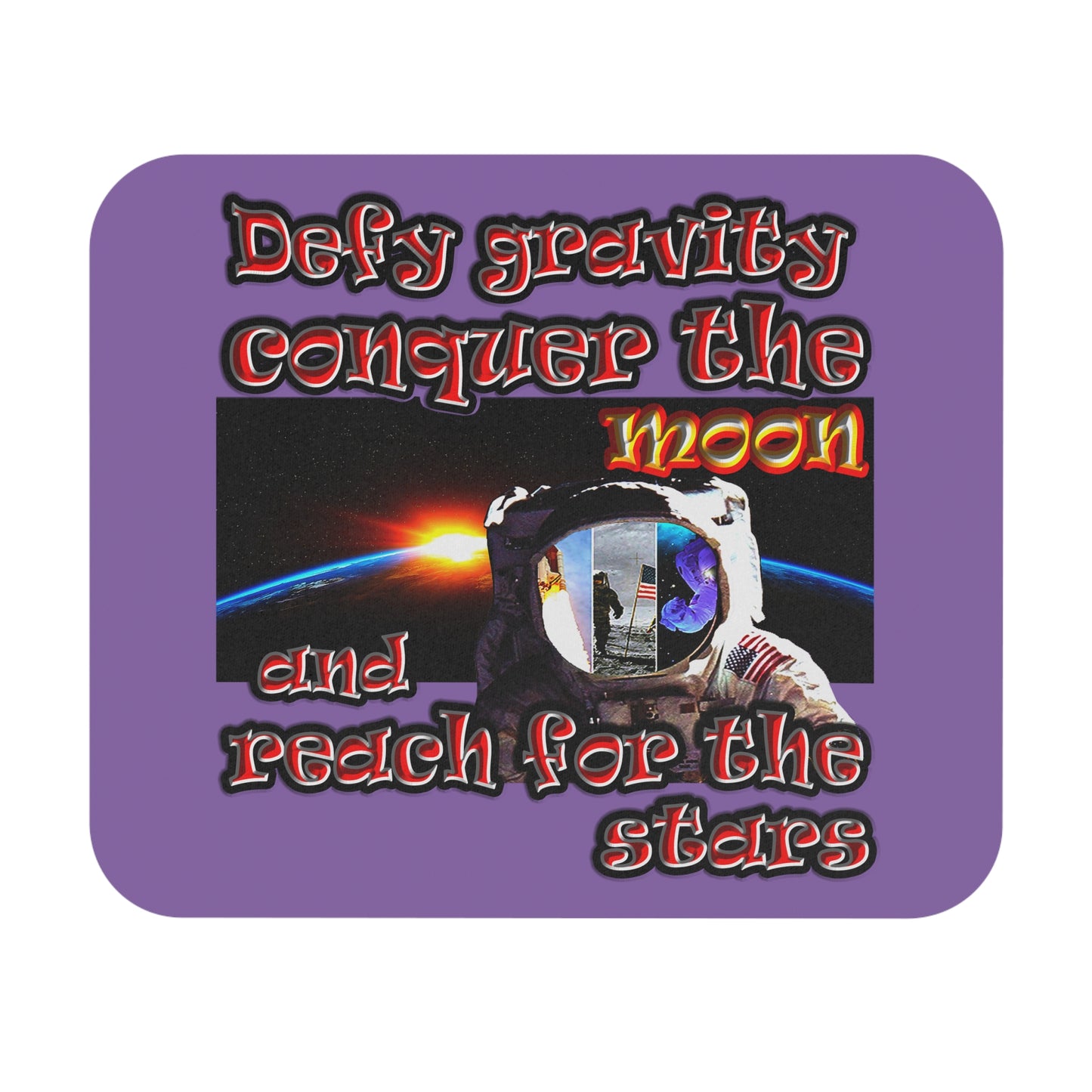 defy conquer reach - Mouse Pad (Rectangle) (light purple)