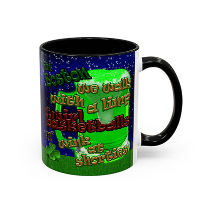 celtics logo - Accent Mug ('snoops' background)