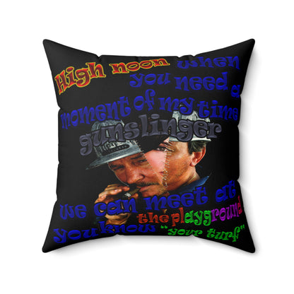 high noon - Faux Suede Square Pillow - (black)
