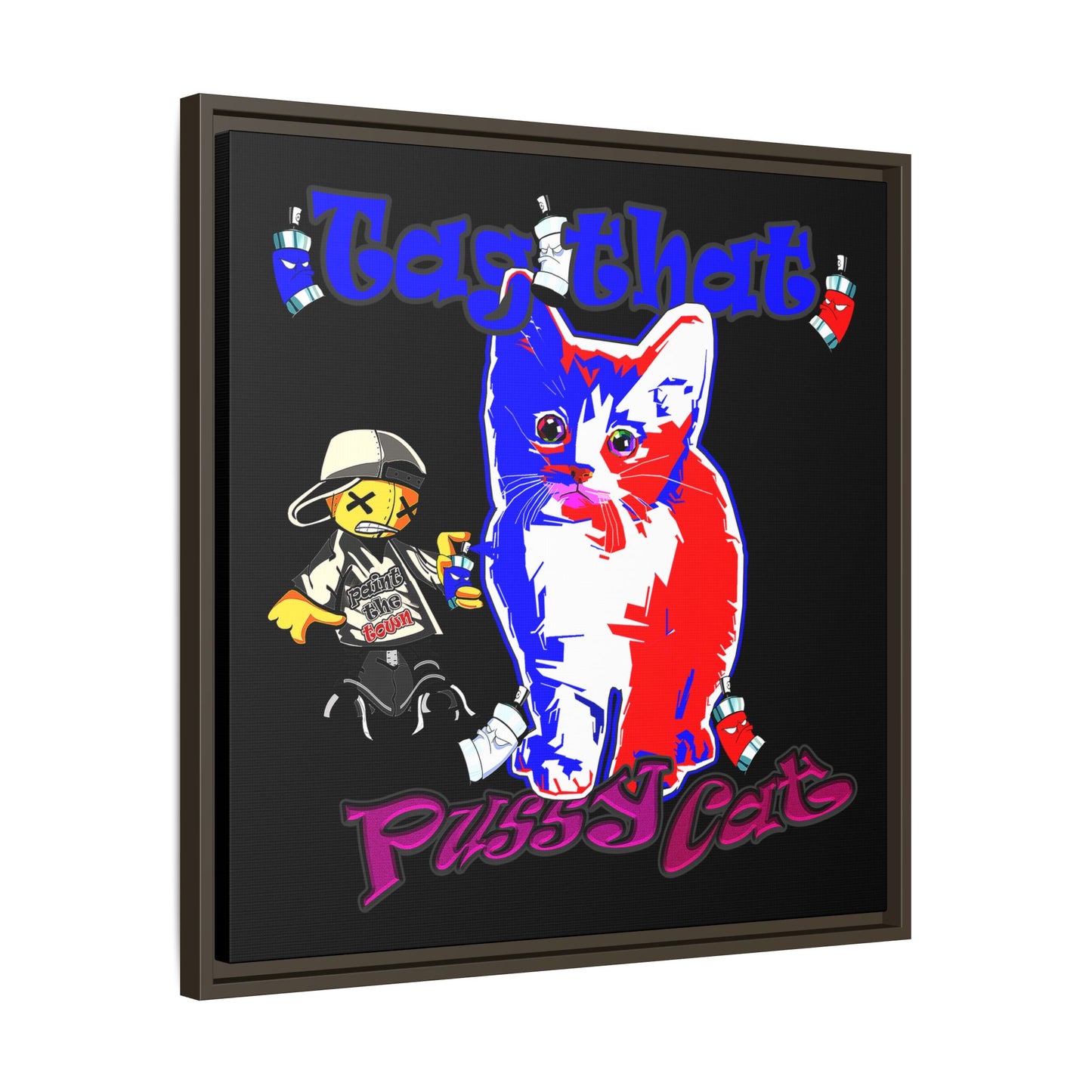 tag that - framed canvas art (black)