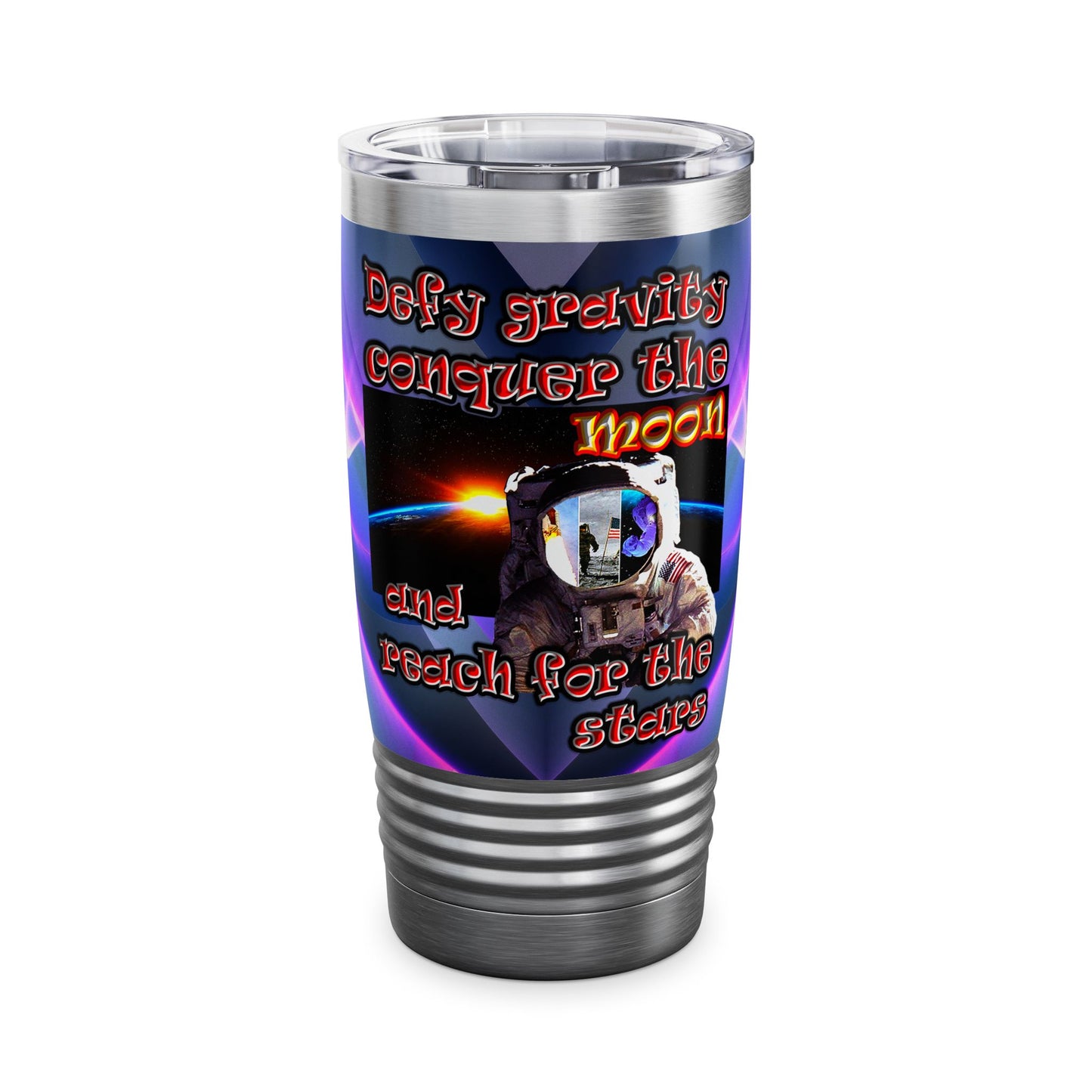 defy conquer reach - Ringneck Tumbler, 20oz (grey-pink wave)