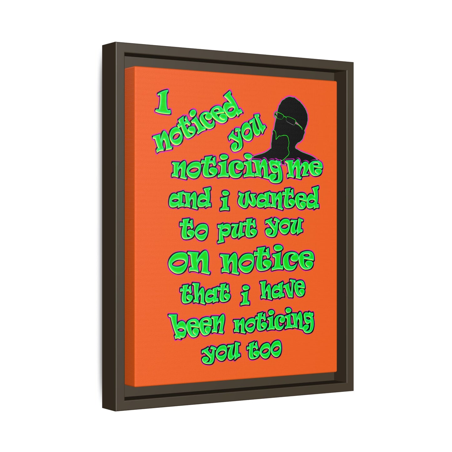 noticed you noticing - framed canvas art (orange)