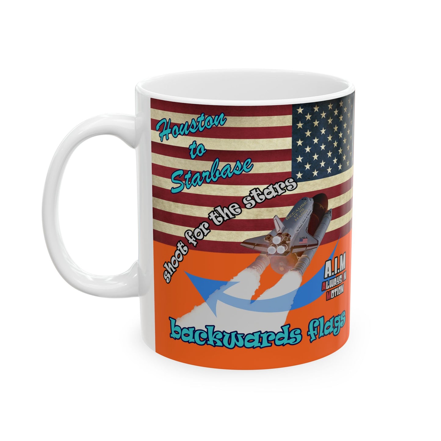 shoot for the stars - White Mug (orange)