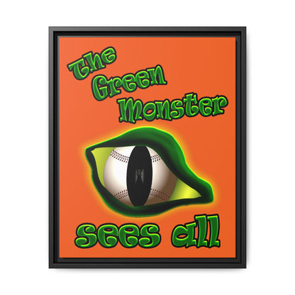 green monster - framed canvas art (orange)