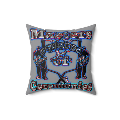 em cee squared - Spun Polyester Square Pillow - (grey)