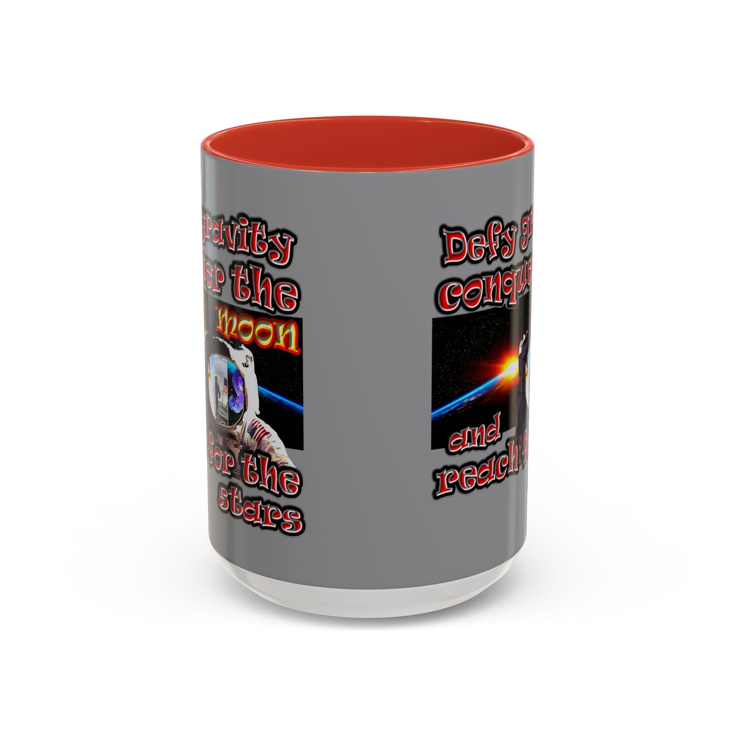 defy conquer reach - Accent Mug (grey)
