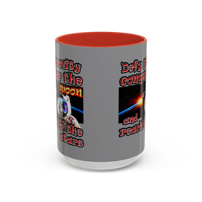 defy conquer reach - Accent Mug (grey)