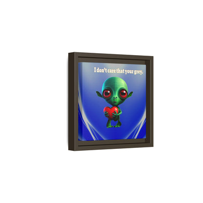 I don't care that your grey - framed canvas art (blue-white wave)