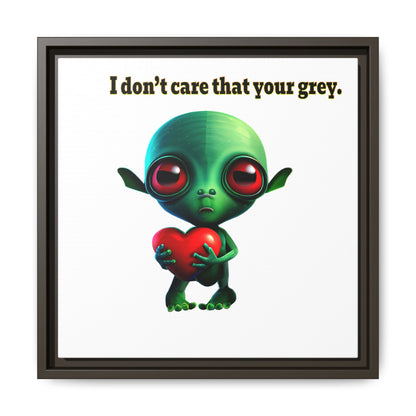 I don't care that your grey - framed canvas art (white)