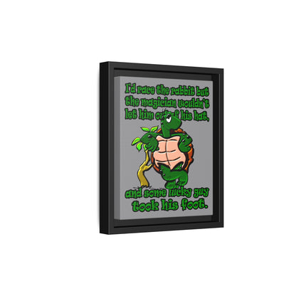 turtle race - framed canvas art (grey)