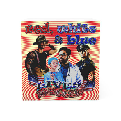 rw&b lives matter - note cube (yellow-orange wave)