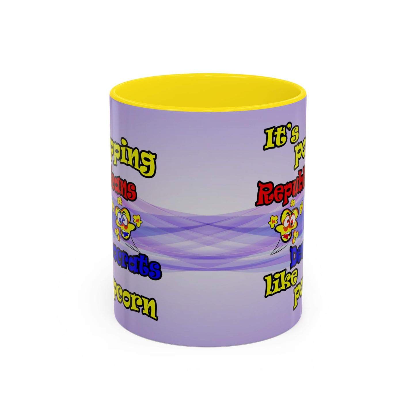 popping like popcorn - Accent Mug (light blue-pink wave)