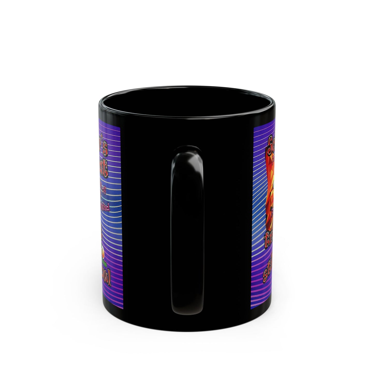 schrodinger's cat - Black Mug (purple wave)