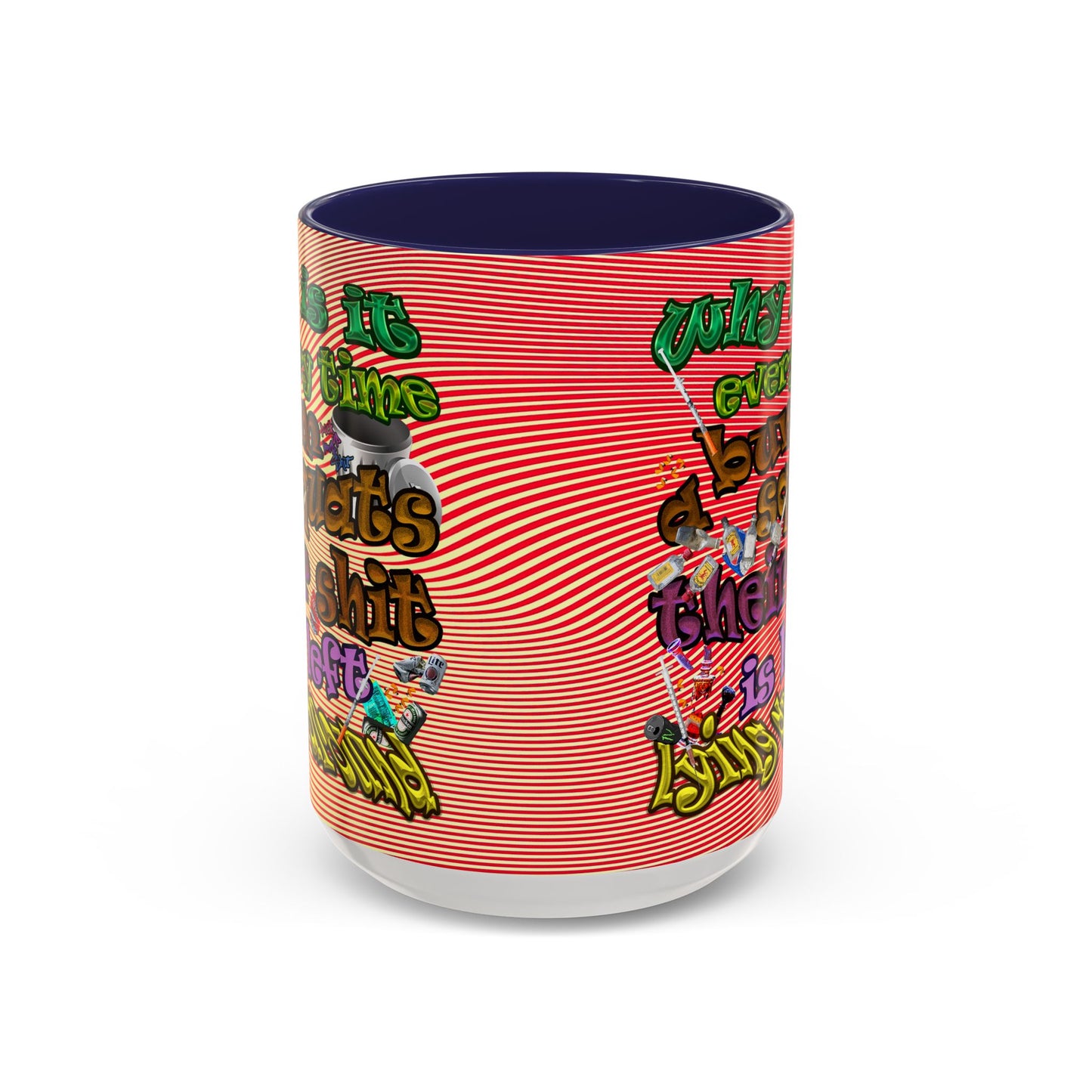 the bum's shit - Accent Mug (yellow-orange wave)