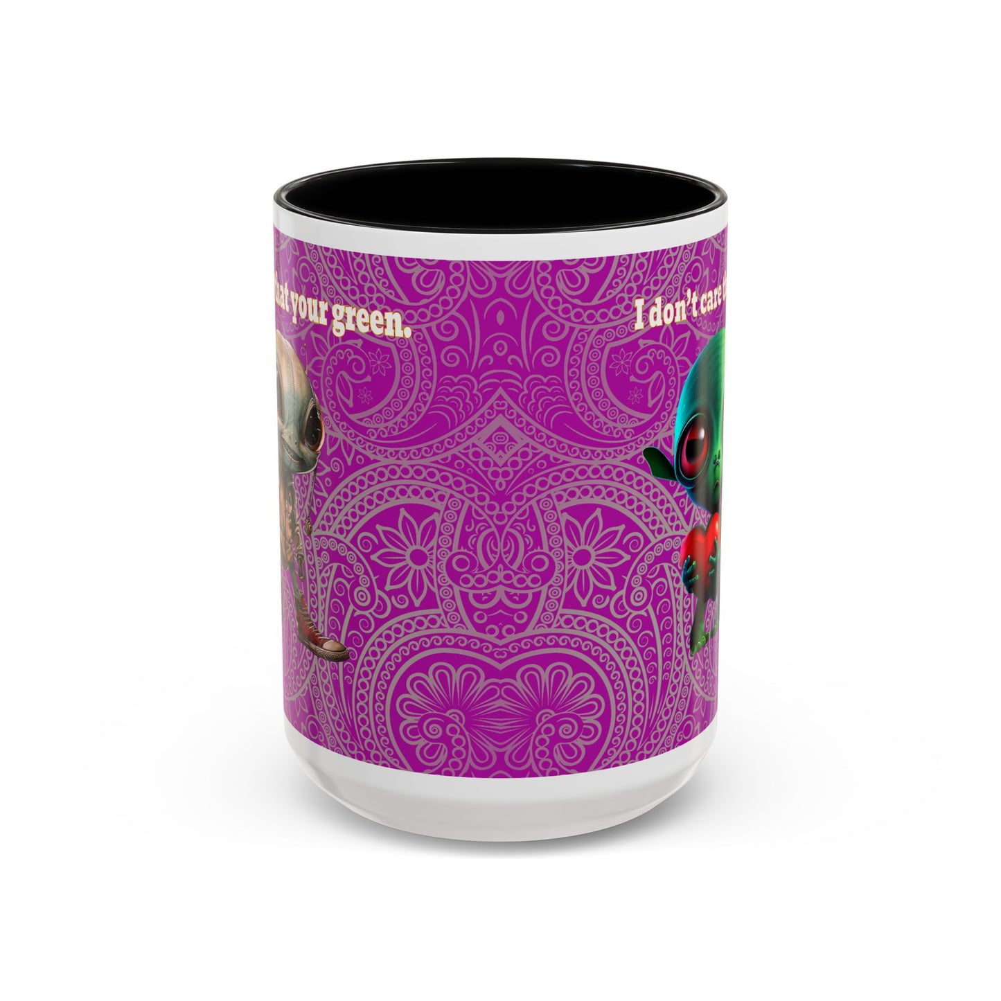 I don't care that your grey - Accent Mug (pink swirl)