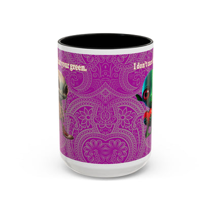 I don't care that your grey - Accent Mug (pink swirl)