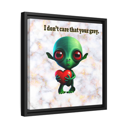 I don't care that your grey - framed canvas art (white marble)