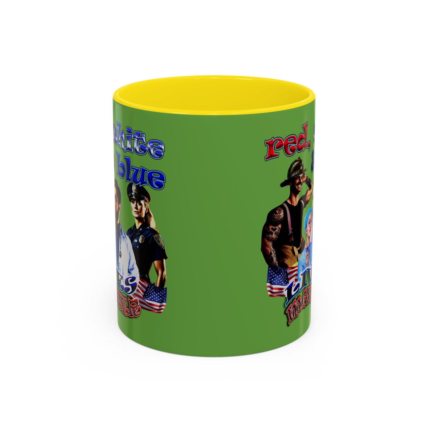 rw&b lives matter - Accent Mug (green)