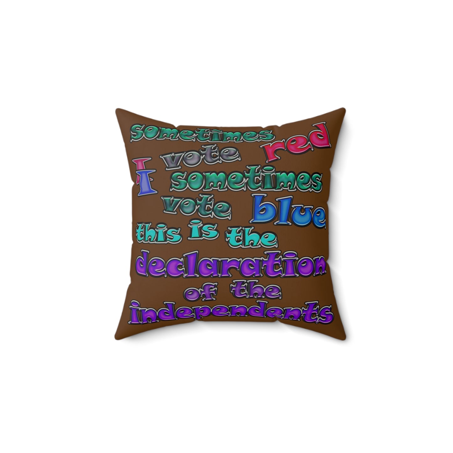 declaration of the independents - Faux Suede Square Pillow - (brown)