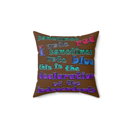 declaration of the independents - Faux Suede Square Pillow - (brown)