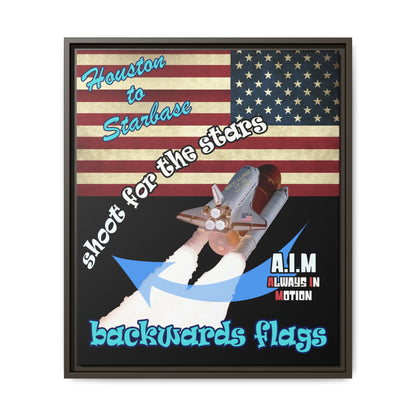 shoot for the stars - framed canvas art (black)