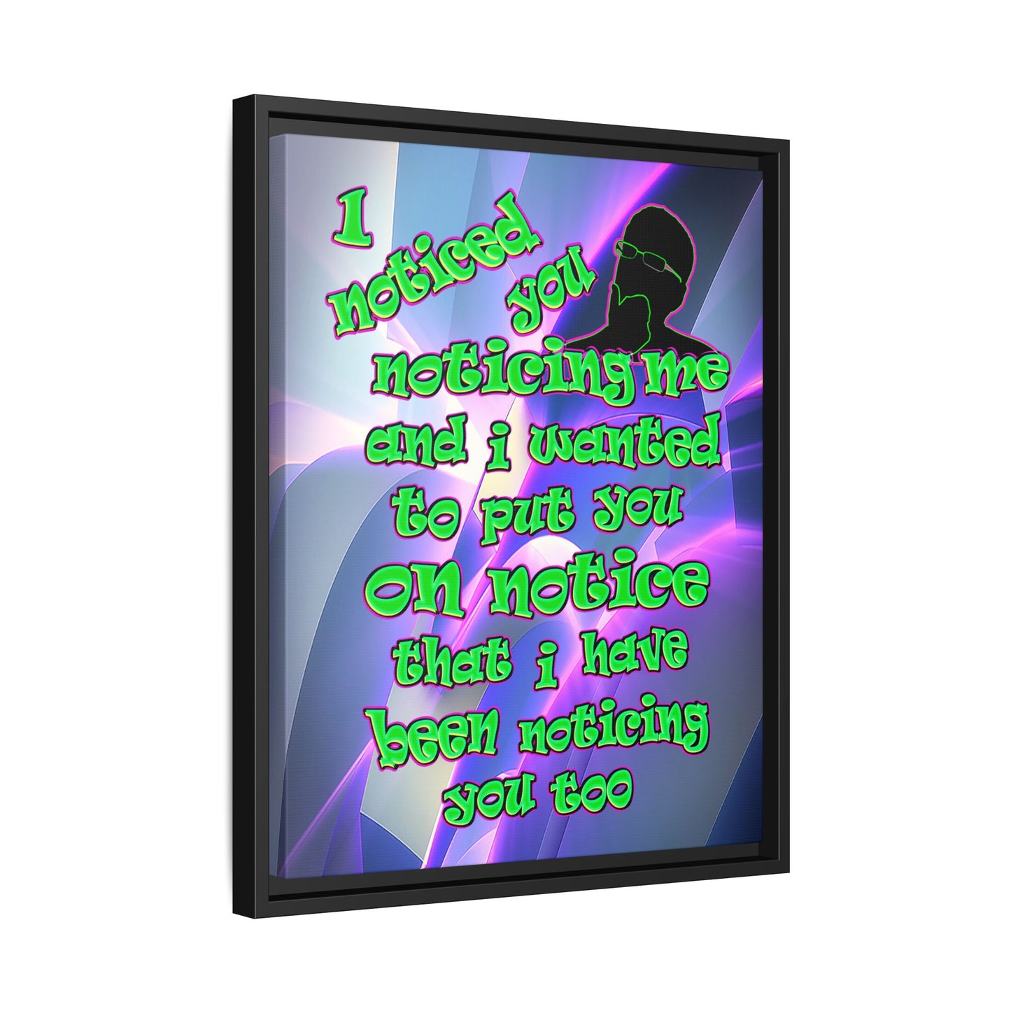 noticed you noticing - framed canvas art (grey-pink wave)