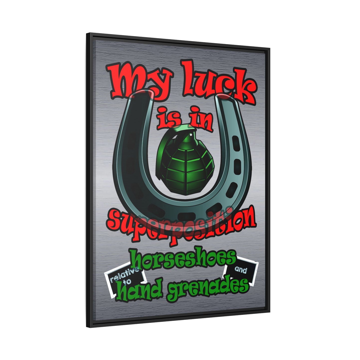 my luck - framed canvas art (brushed nickel)