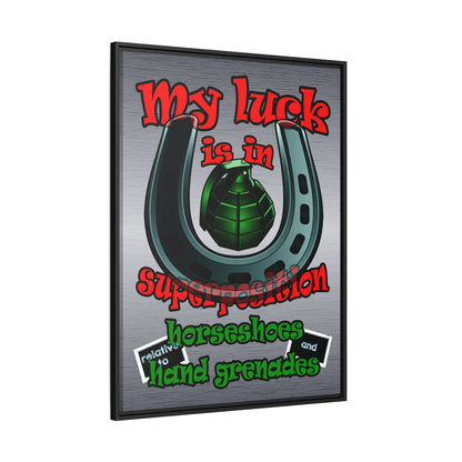 my luck - framed canvas art (brushed nickel)