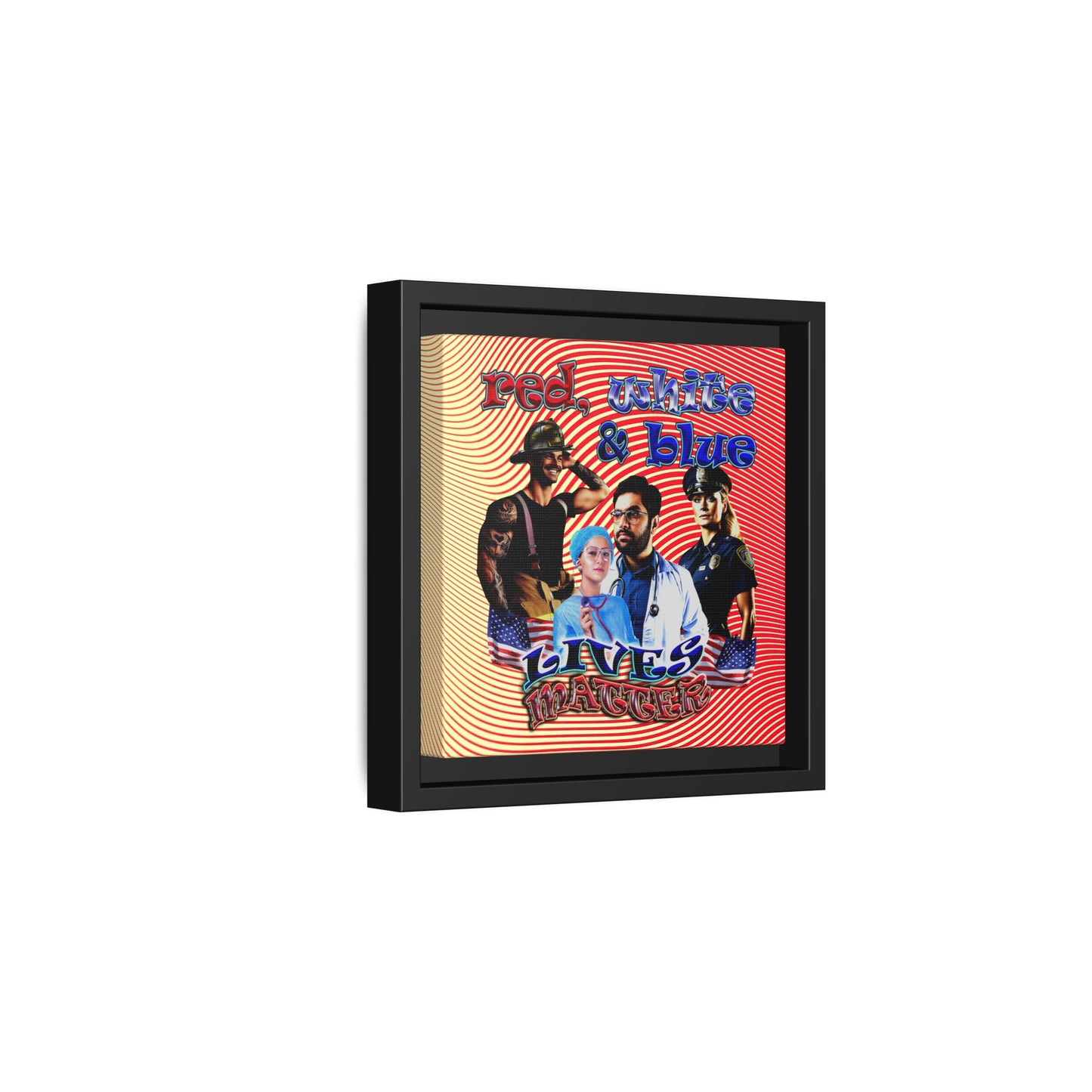 rw&b lives matter - framed canvas art (yellow-orange wave)