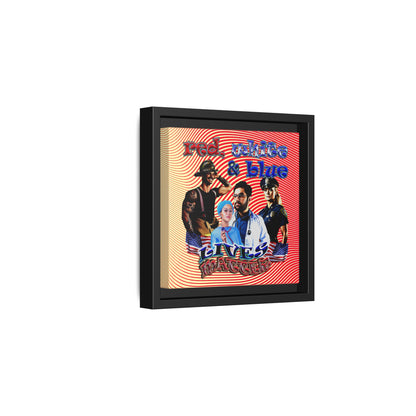 rw&b lives matter - framed canvas art (yellow-orange wave)