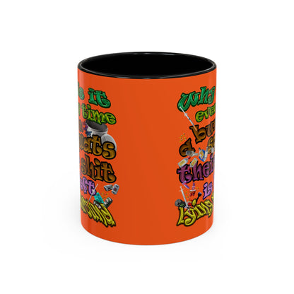 the bum's shit - Accent Mug (orange)