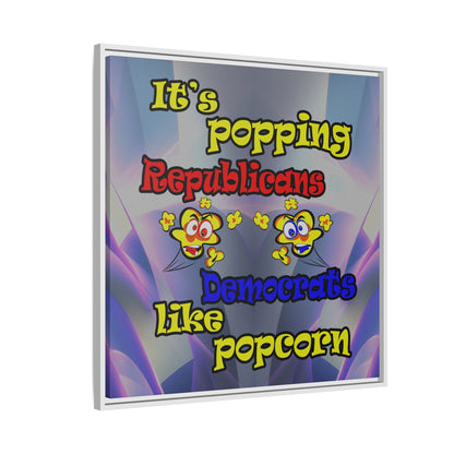popping like popcorn - framed canvas art (grey-pink wave)