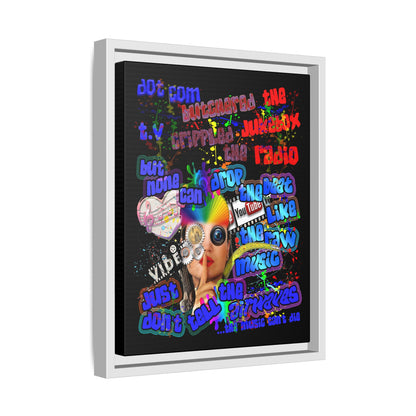 drop the beat - framed canvas art (black)